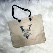 Bolso Inicial Floral yute