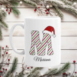 taza inicial navidad colores rojo