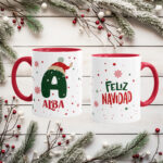 taza inicial navidad verde